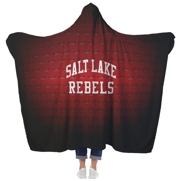 Salt Lake Rebels Mascot Premium Hooded Sherpa Blanket with Personalized Mittens