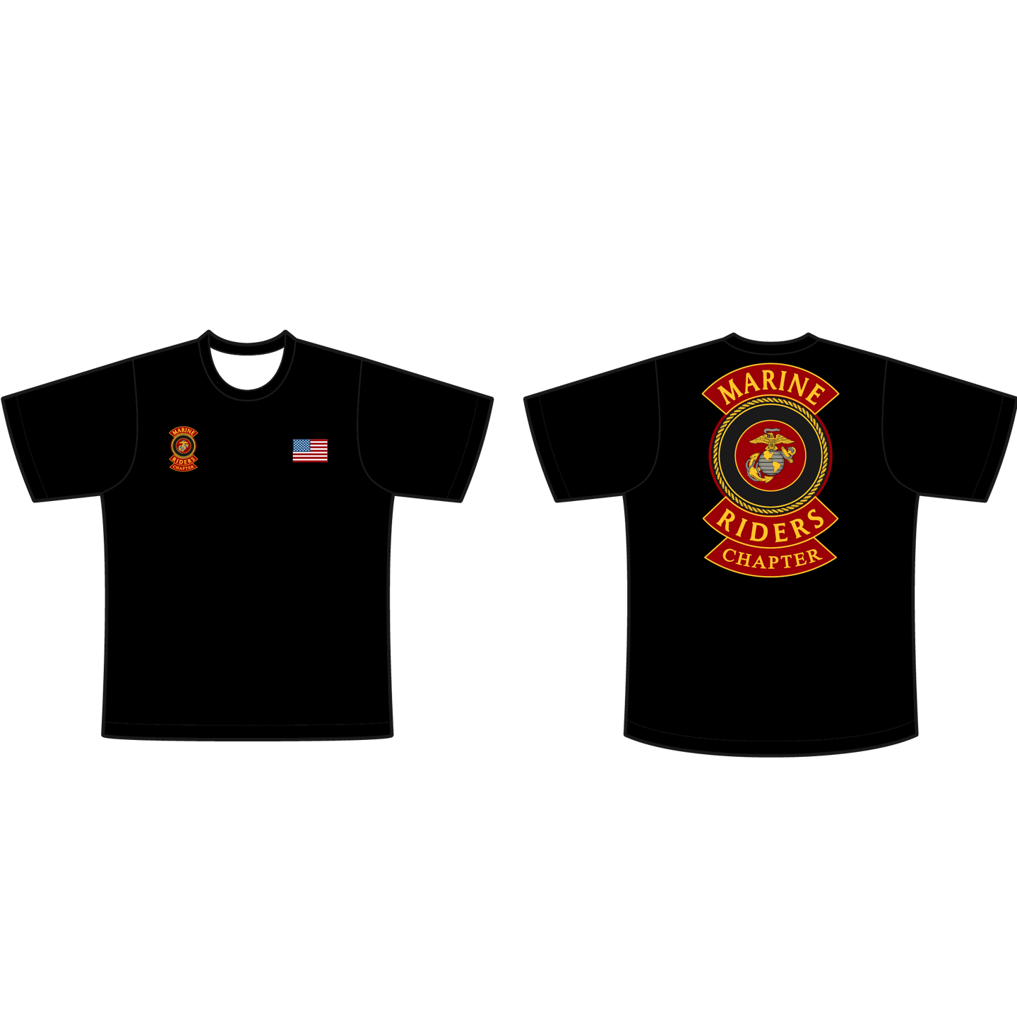Adult Marine Riders Blackout Crew Neck T-Shirt