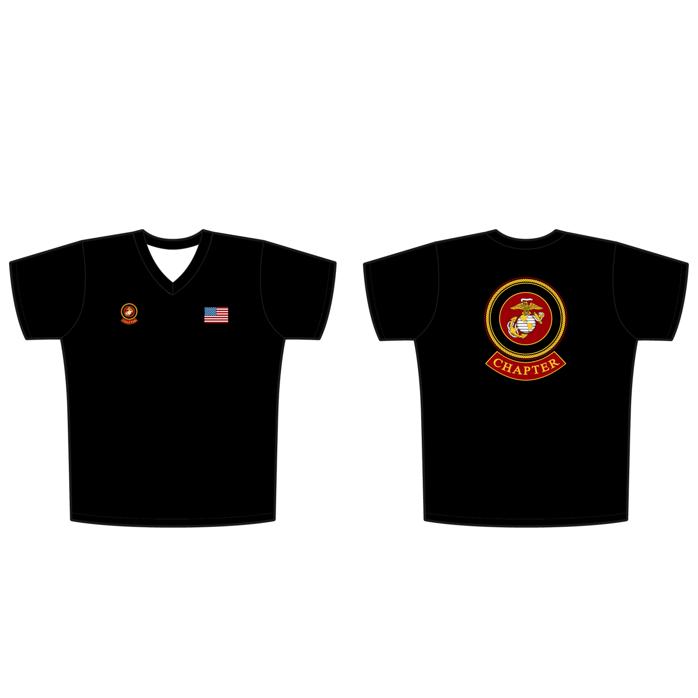 Adult Marine Riders Supporters Blackout V-neck T-Shirt