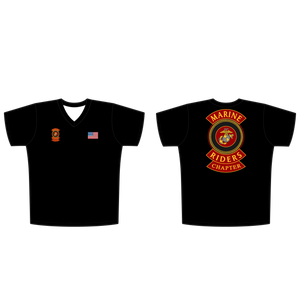 Adult Marine Riders Blackout V-neck T-Shirt