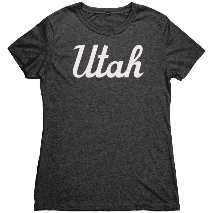 Women's Team Utah Vintage Black Triblend T-Shirt