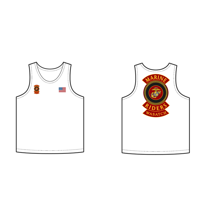 Adult Marine Riders White Tank (Wasatch Black Out)