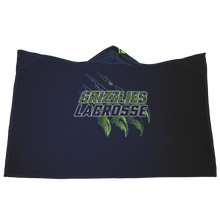 Load image into Gallery viewer, Copper Hills Grizzlies Lacrosse Premium Hooded Sherpa Blanket with Personalized Mittens