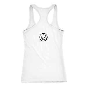 Women's Montana Rebels (Front and Back Print) White Racerback Tank