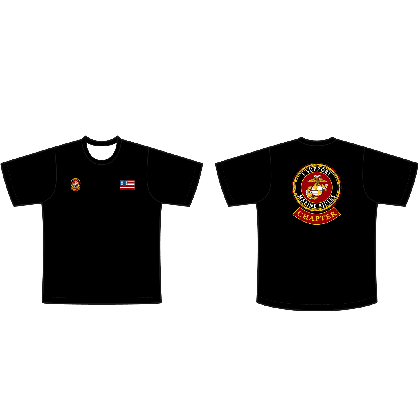 Adult Marine Riders Supporter Black T-Shirt
