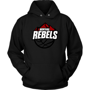 Adult Montana Rebels (White on Black Logo) Hoodie