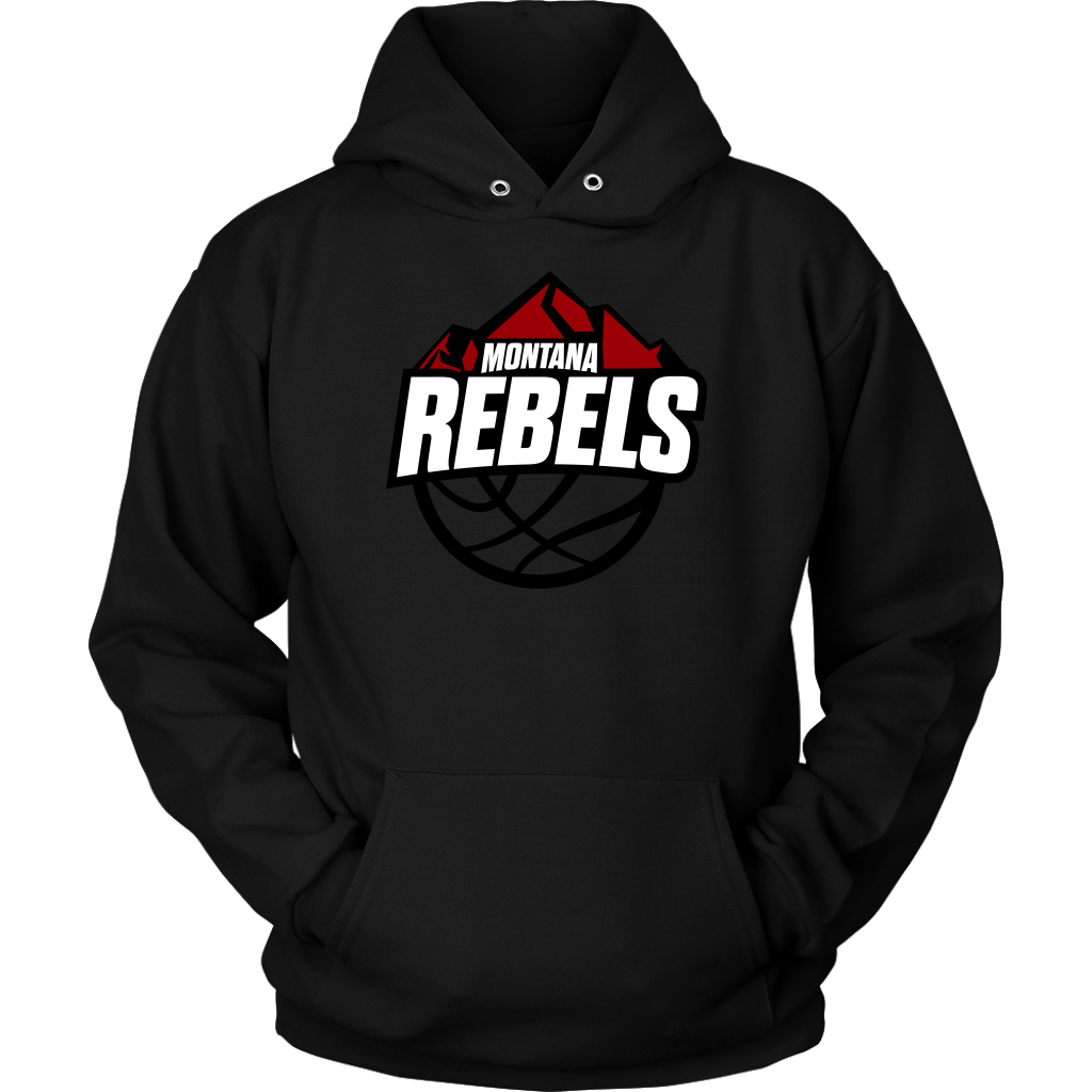 Adult Montana Rebels (White on Black Logo) Hoodie