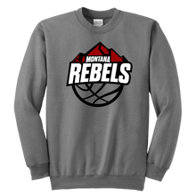 Load image into Gallery viewer, Youth Montana Rebels Sweatshirt (White on Black Logo)