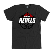 Load image into Gallery viewer, Men&#39;s Montana Rebels White on Black Logo T-Shirt