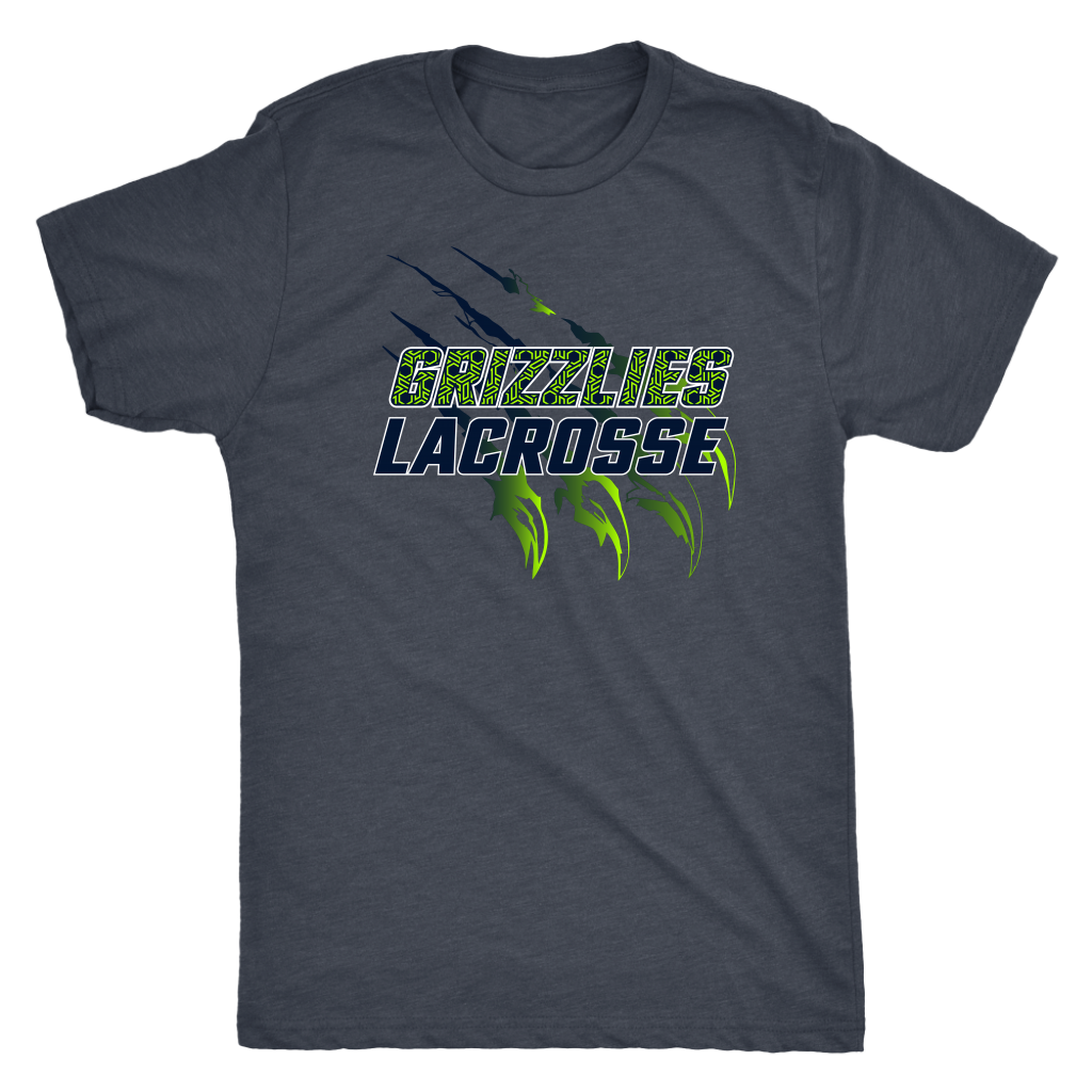 Men's Triblend Copper Hills Grizzlies Lacrosse Personalized T-Shirt