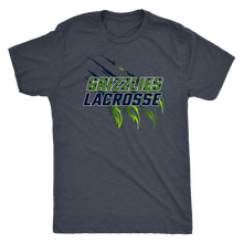 Load image into Gallery viewer, Men&#39;s Triblend Copper Hills Grizzlies Lacrosse T-Shirt