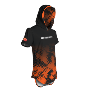 Men's Utah Heat Short Sleeve Hooded Shirt with Hip Hop Hem and Kango Pouch Pocket
