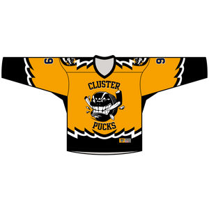 Cluster Pucks V-Neck Away Goalie Hockey Jersey