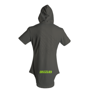 Men's Copper Hills Short Sleeve Hooded Shirt with Hip Hop Hem and Kango Pouch Pocket-CHARCOAL