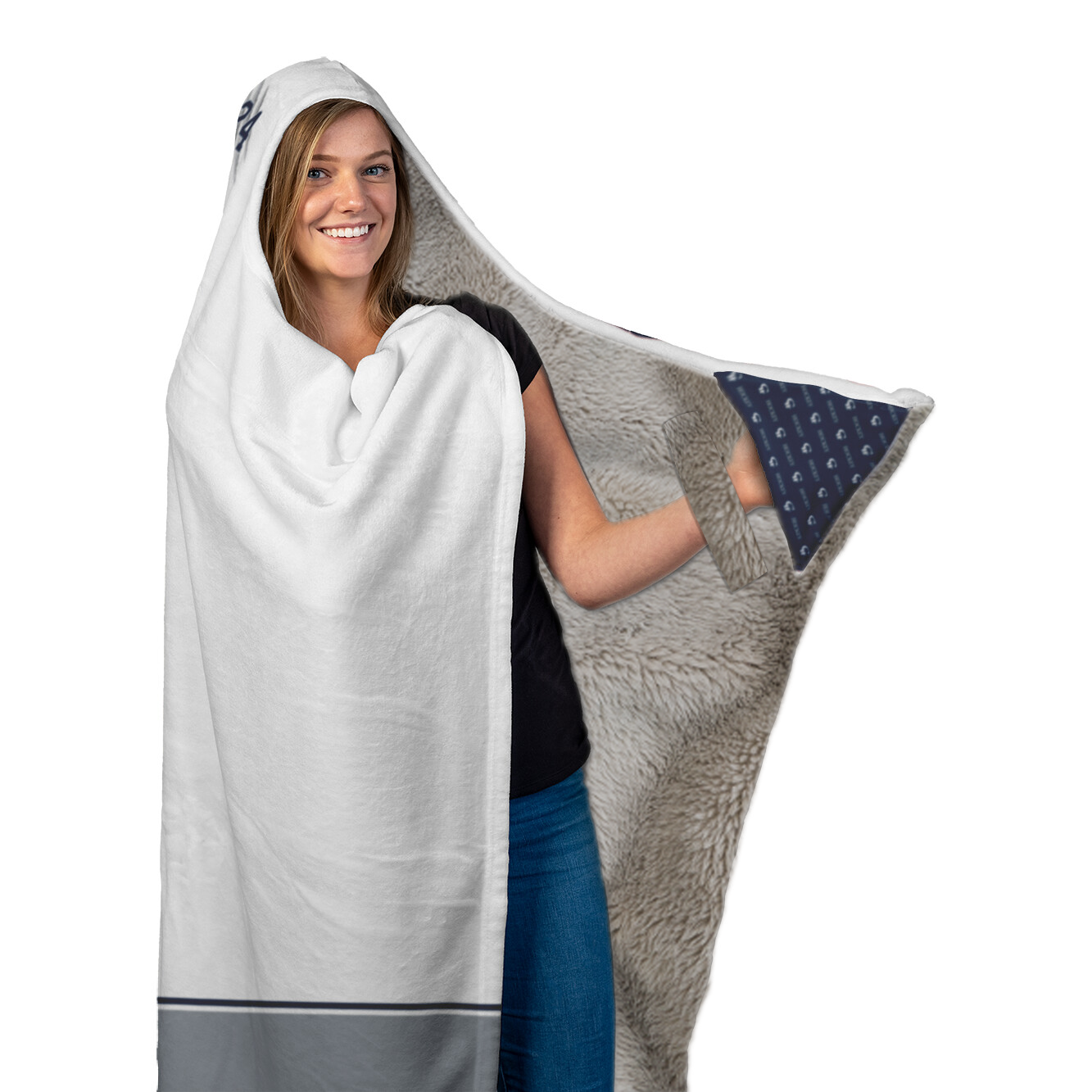 Copper Hills Hockey Away Premium Hooded Sherpa Blanket