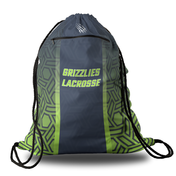 Copper Hills Grizzlies Oversized Premium Cinch Bag with Zip Pocket and Personalization