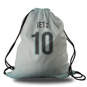 Jets Oversized Premium Cinch Bag with Zip Pocket and Personalization