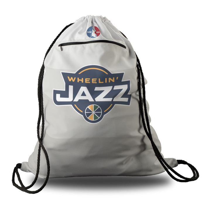Wheelin' Jazz Oversized Premium Cinch Bag with Zip Pocket and Personalization