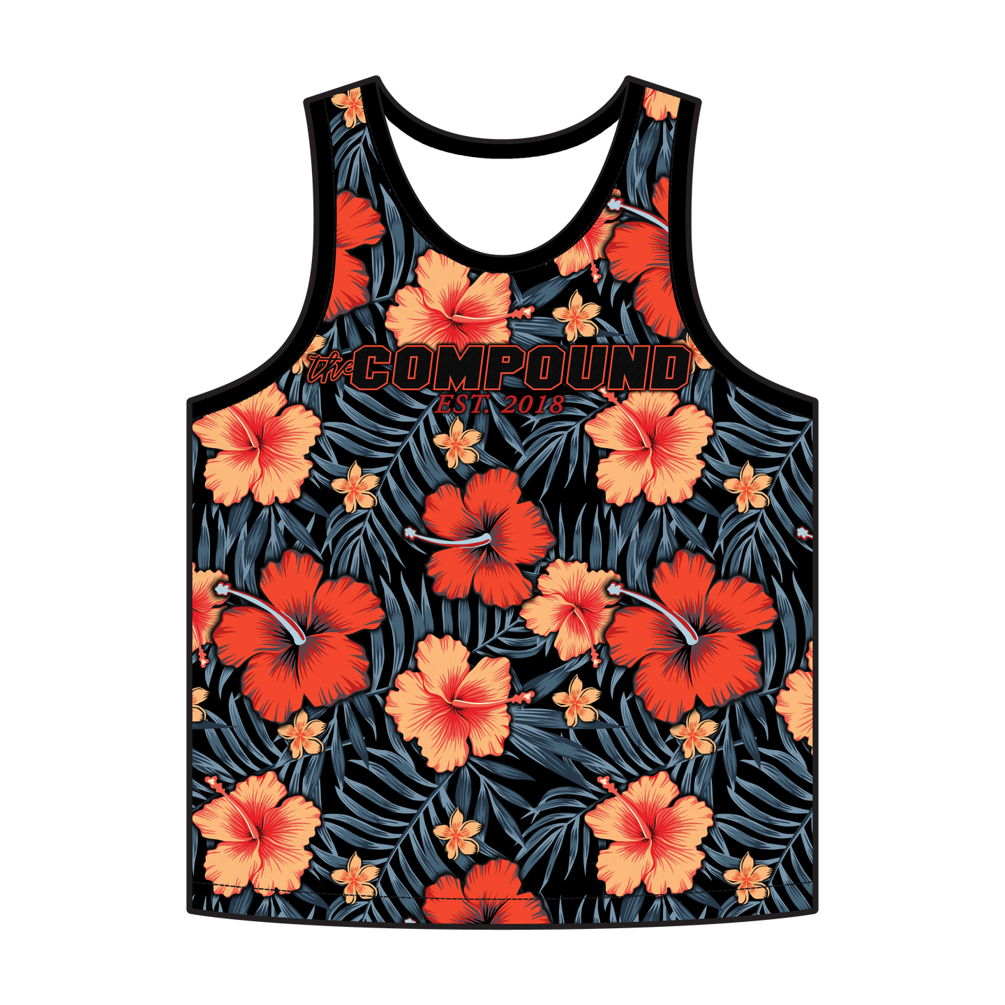 The Compound Floral Orange Custom Men's Tank