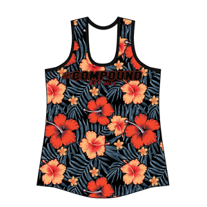 The Compound Floral Orange Custom Women's Tank