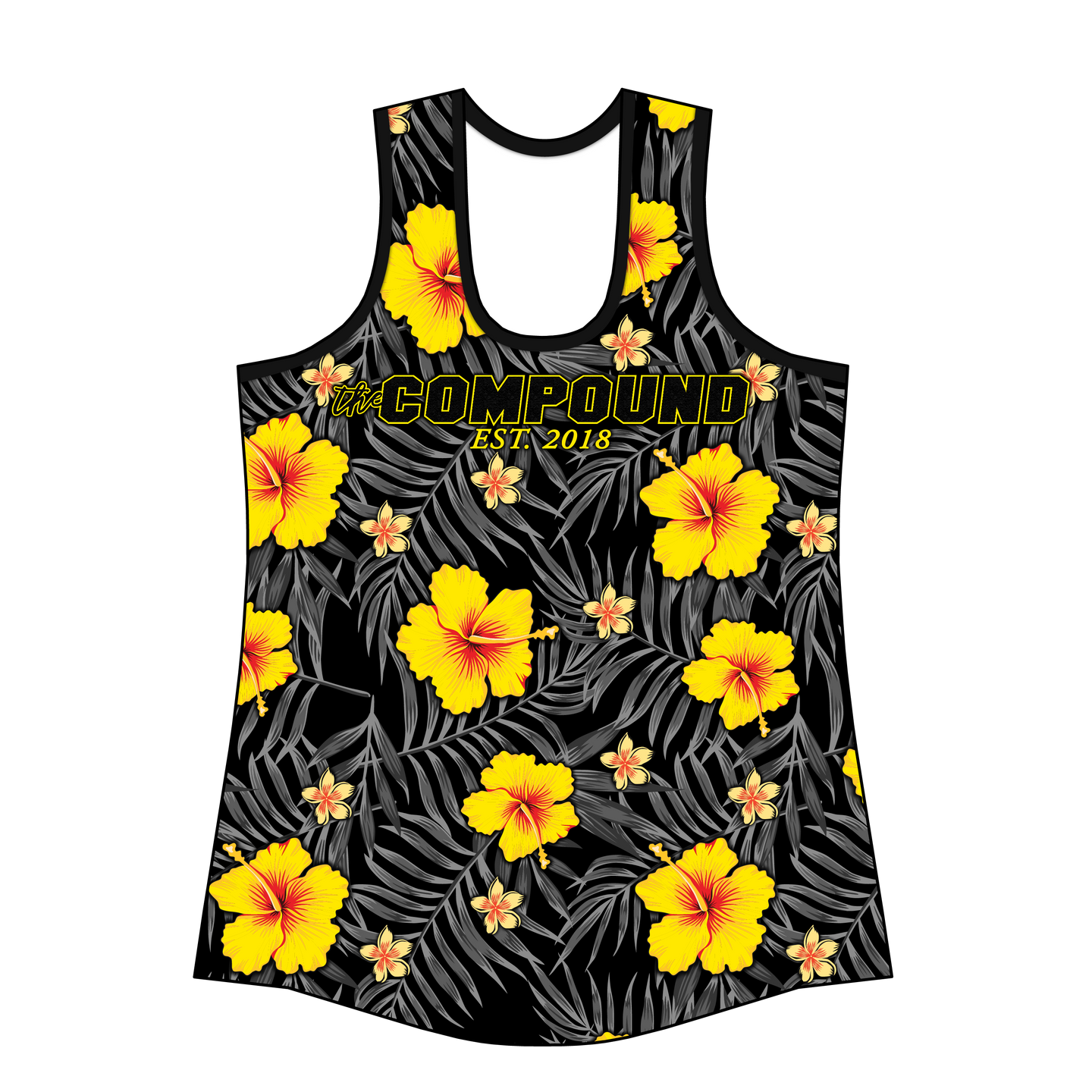 The Compound Floral Yellow Custom Women's Tank