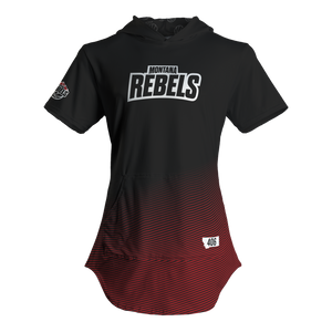 Men's Montana Rebels Short Sleeve Hooded Shirt with Hip Hop Hem and Kango Pouch Pocket