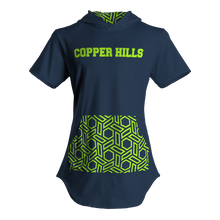 Load image into Gallery viewer, Men&#39;s Copper Hills Short Sleeve Hooded Shirt with Hip Hop Hem and Kango Pouch Pocket-NAVY
