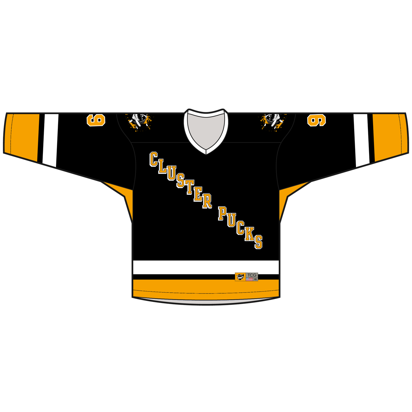 Cluster Pucks V-Neck Home Goalie Hockey Jersey