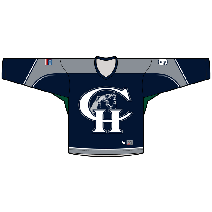Official Copper Hills High School V-Neck Home Hockey Jersey