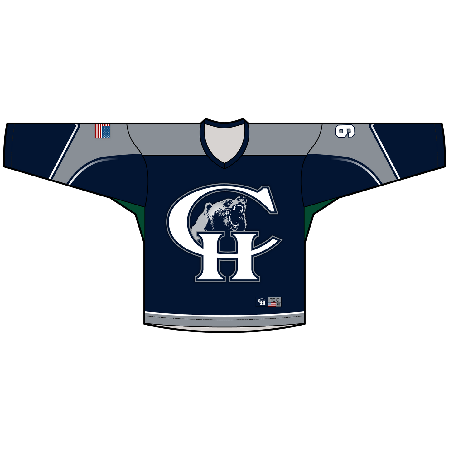 Official Copper Hills High School V-Neck Home Goalie Hockey Jersey