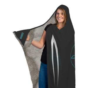 South Weber Premium Hooded Sherpa Blanket with Personalized Mittens
