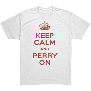 Men's Keep Calm and Perry On - Red Font Triblend T-Shirt