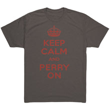 Load image into Gallery viewer, Men&#39;s Keep Calm and Perry On - Red Font Triblend T-Shirt