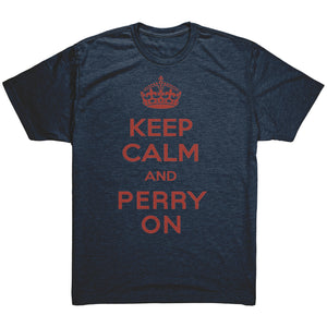 Men's Keep Calm and Perry On - Red Font Triblend T-Shirt