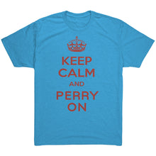 Load image into Gallery viewer, Men&#39;s Keep Calm and Perry On - Red Font Triblend T-Shirt