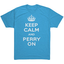 Load image into Gallery viewer, Men&#39;s Keep Calm and Perry On - White Font Triblend T-Shirt