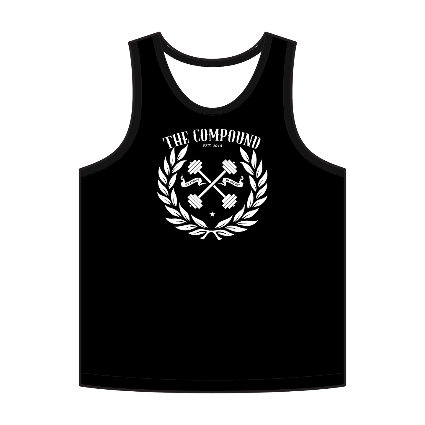 Men's White Laurel Leaf Compound Black Tank