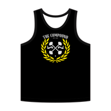 Load image into Gallery viewer, Men&#39;s Yellow Laurel Leaf Compound Black Tank
