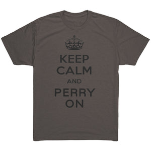 Men's Keep Calm and Perry On - Black Font Triblend T-Shirt