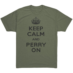 Men's Keep Calm and Perry On - Black Font Triblend T-Shirt