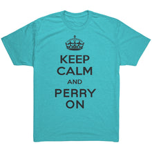 Load image into Gallery viewer, Men&#39;s Keep Calm and Perry On - Black Font Triblend T-Shirt