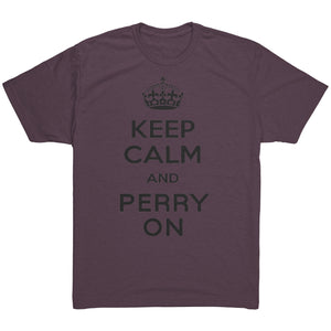 Men's Keep Calm and Perry On - Black Font Triblend T-Shirt