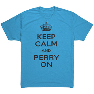 Men's Keep Calm and Perry On - Black Font Triblend T-Shirt