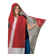 Load image into Gallery viewer, Classic Red Salt Lake Rebels Premium Hooded Sherpa Blanket with Personalized Mittens