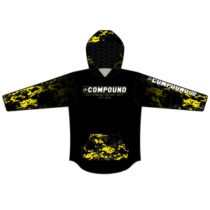 The Compound Men's STRONGMAN Performance Hoodie with Hip Hop Hem and Front Pockets