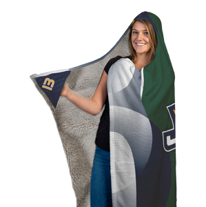 Wheelin' Jazz Premium Hooded Sherpa Blanket with Personalized Mittens