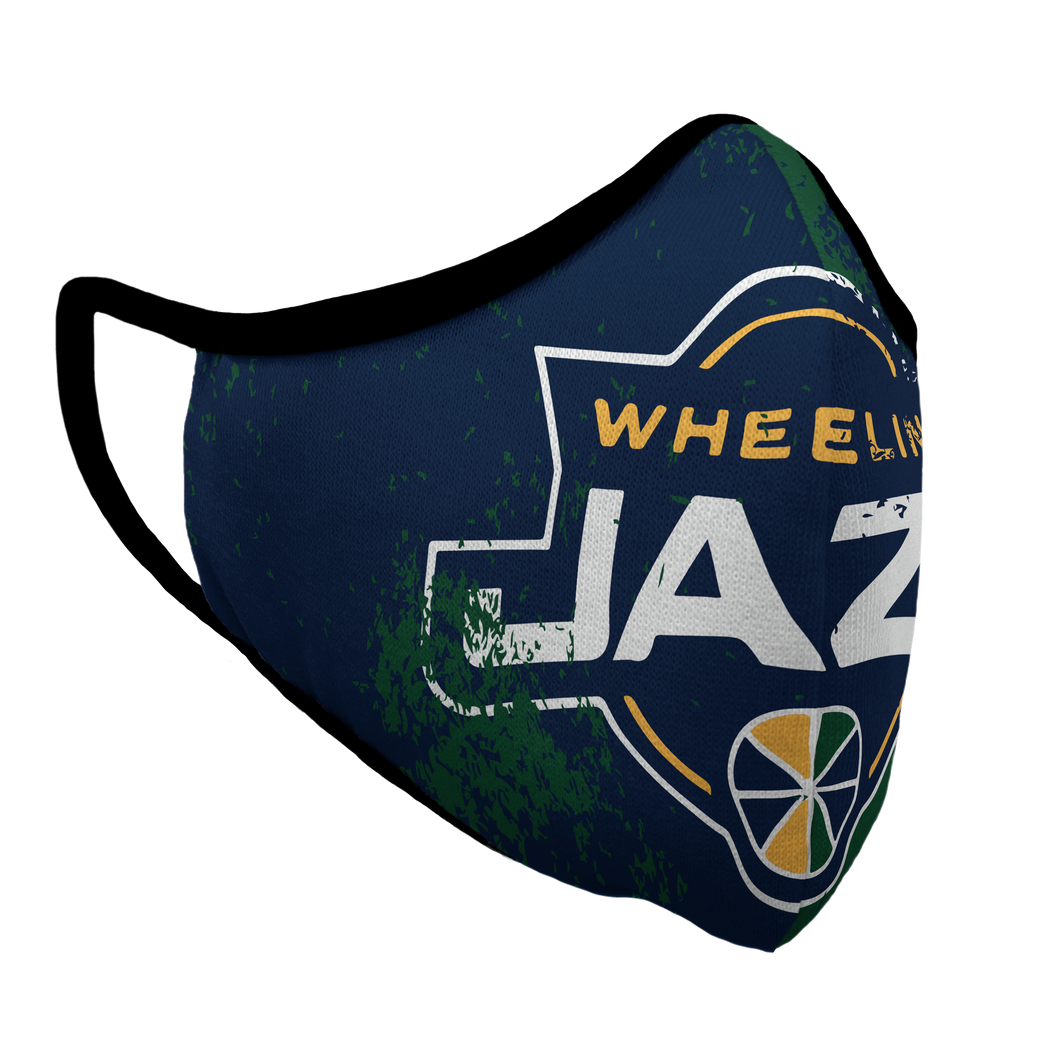 Wheelin' Jazz Grunge Premium Fitted Reversible Face Cover