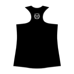 Women's White Laurel Leaf Compound Black Racerback Tank