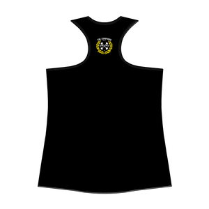 Women's Yellow Laurel Leaf Compound Black Racerback Tank