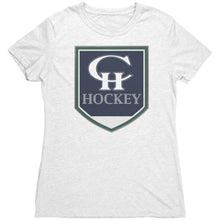 Load image into Gallery viewer, Women&#39;s Copper Hills Hockey CH Crest Triblend T-Shirt